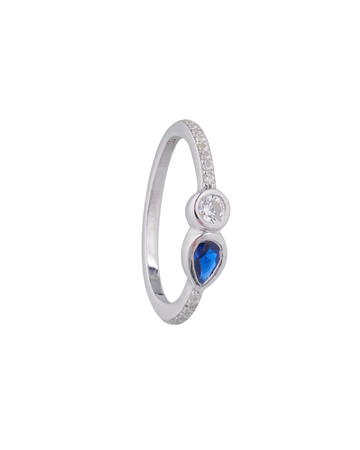 Raindrop Sapphire Crystal Ring