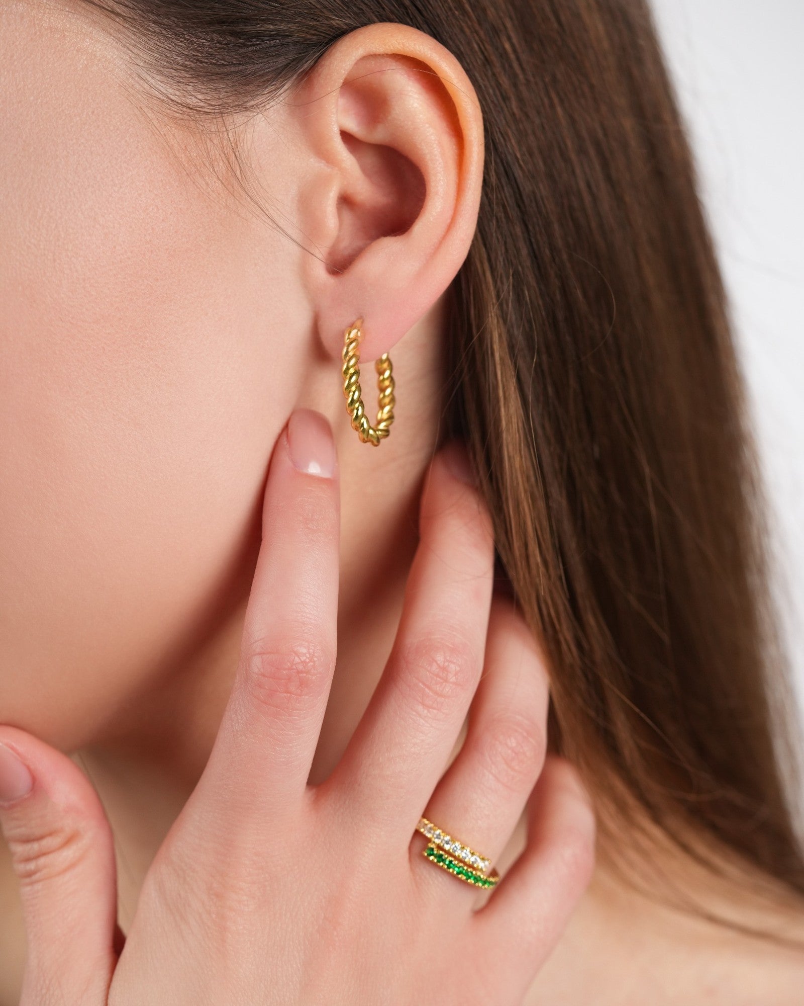 Twisted Hoop Earrings Silver