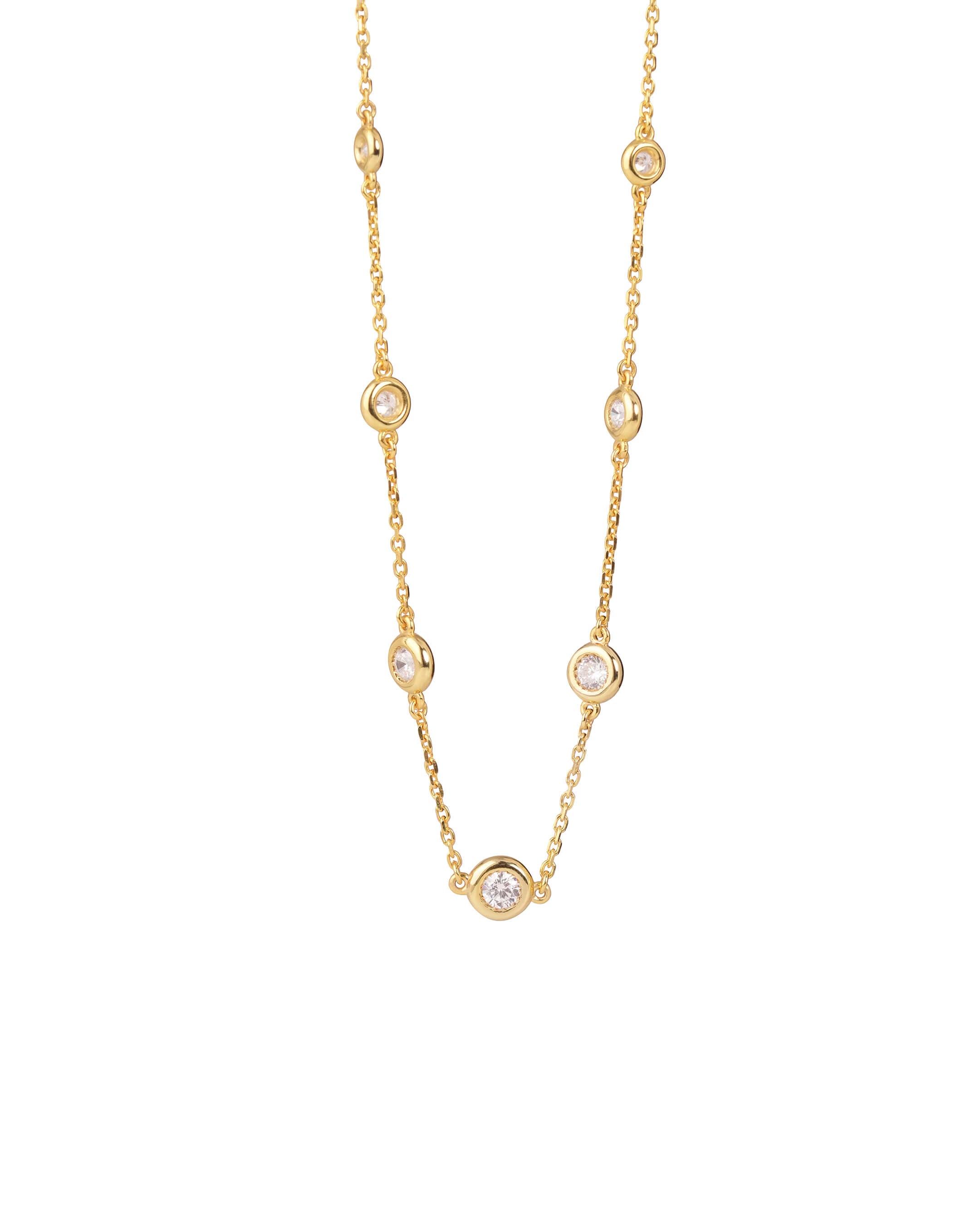 Graduated Prong-Set crystal Necklace