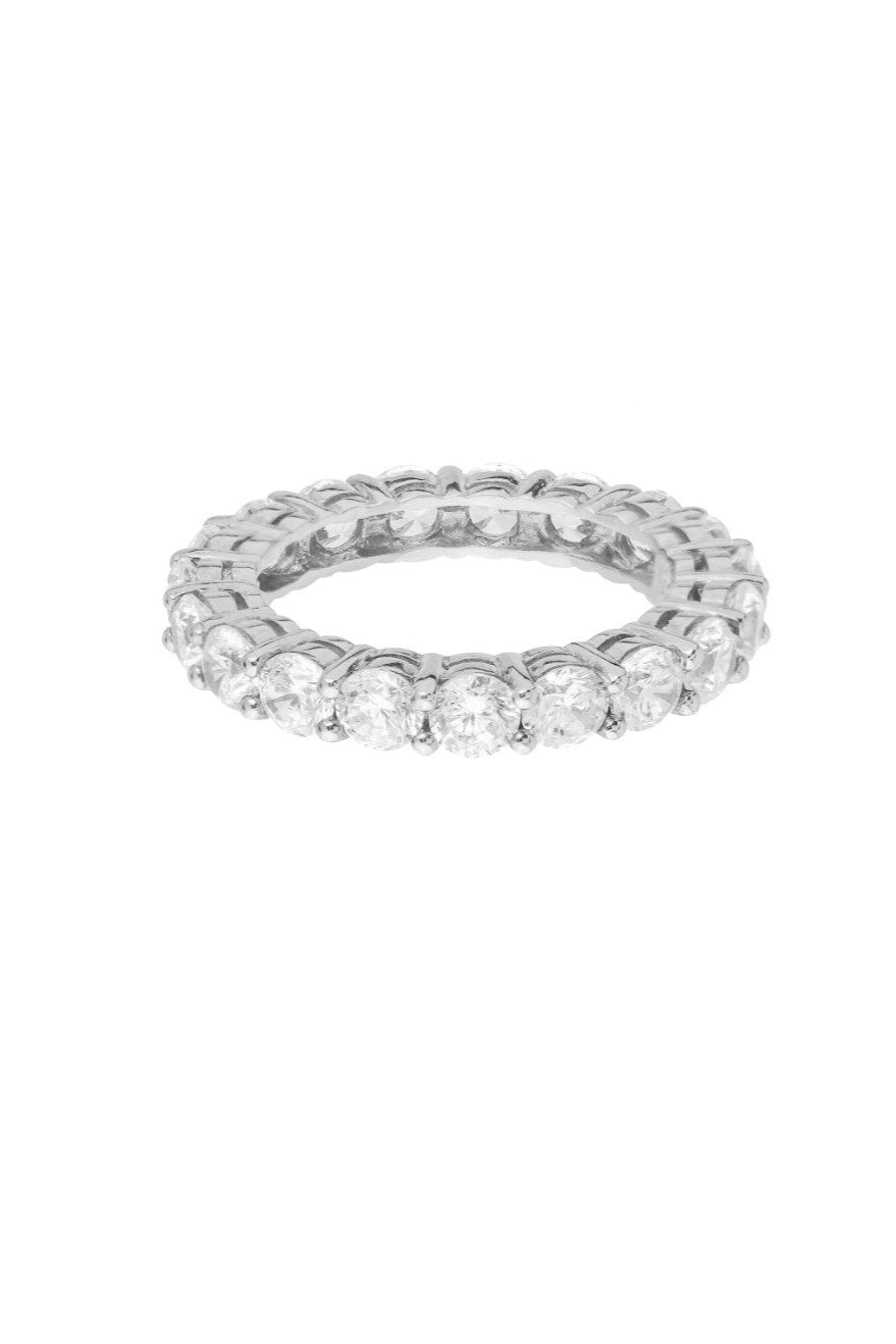 White Crystals Eternity Band