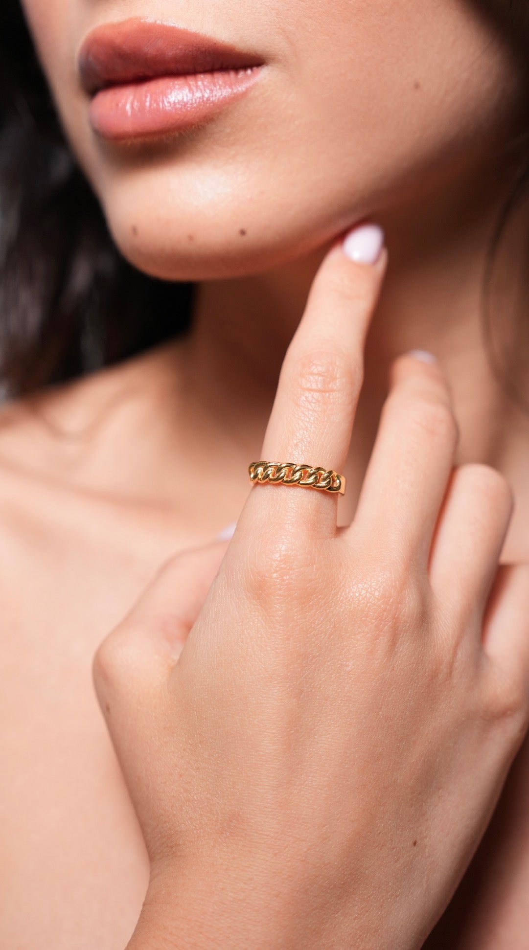 Bague chaîne cubaine - Argent